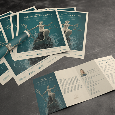 Centre de Droit Maritime et Océanique 3d mockup andrea marcolongo cdmo literature maritime law mermaid poster programme themis