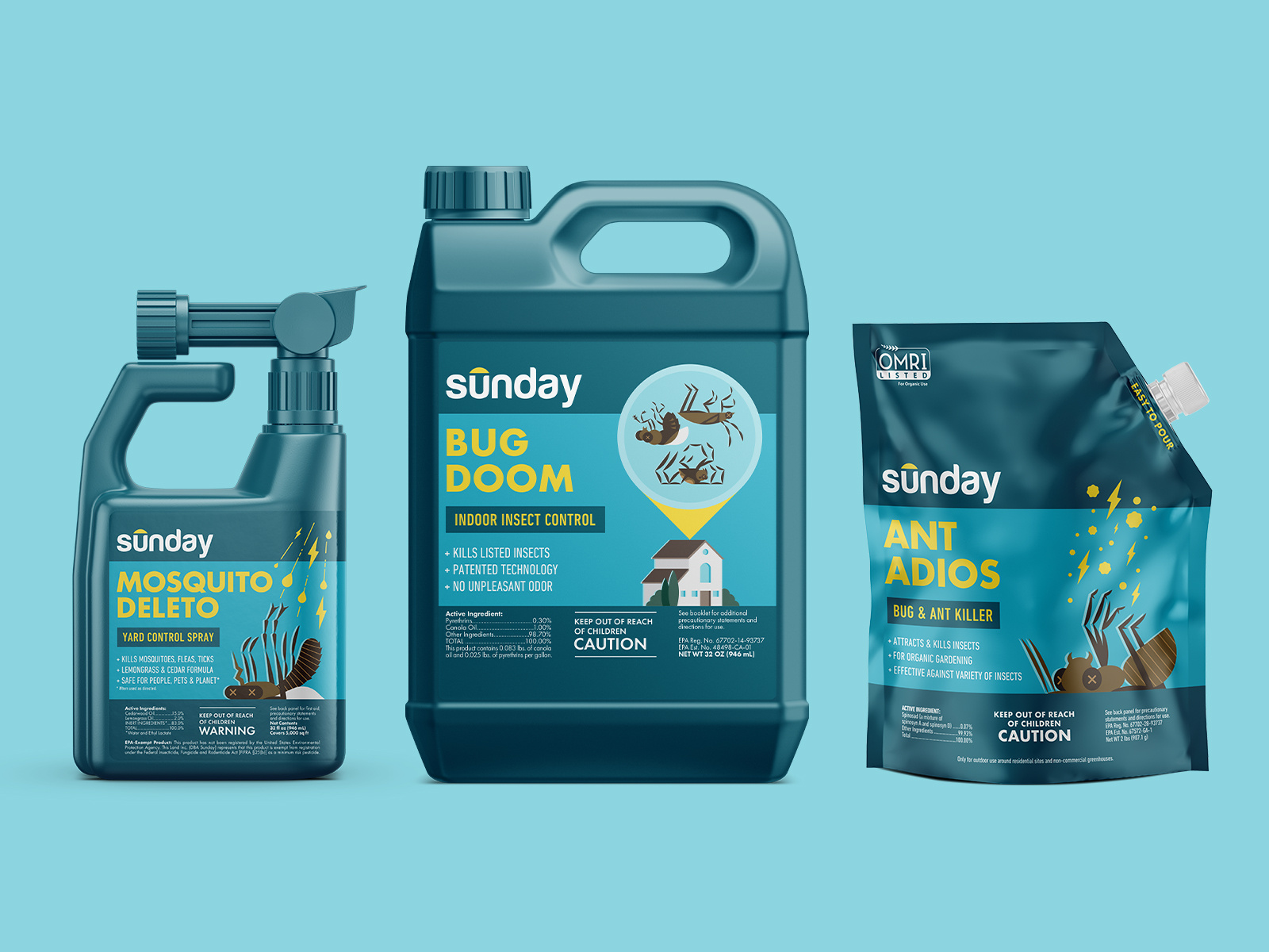 Sunday Pest Control Packaging by Jevons Design Co. on Dribbble