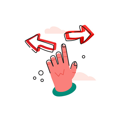 swipe left or right. adobe x marco arrow design finger finger up flat hand icon illustration left object phone right screen site swipe touch touchscreen up vector web