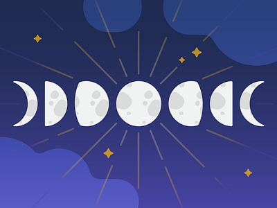 Moon Phases adobe illustrator blog blog graphic digital illustration educational educational illustration evening illustration moon moon phase moon phases night vector vector illustration