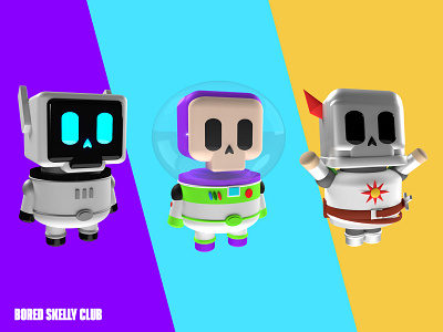 Bored Skelly Club NFT Collection 3d bored character club collection design figures fun modeling nft skeleton skelly skull