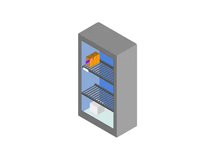 Corner Store Freezer Fridge 3d design fridge gravit gravit designer grey fridge isometric