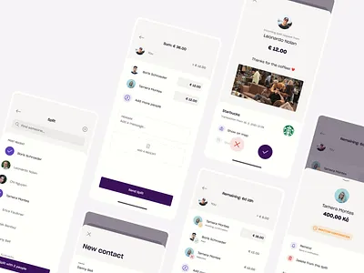 Split the bill | Light accept app bank banking bill contacts detail divide finance fintech gif list message payment people remind select split state tag