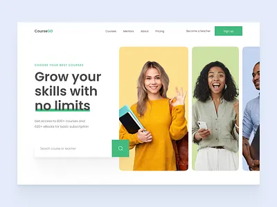 CourseGo - Online Course Landing Page course ecourse education elearning landing page online online course remote study ui web web design