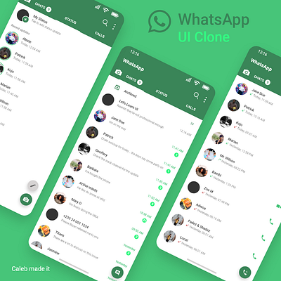 WhatsApp UI clone app branding design mobileui ui