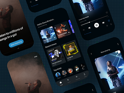 Spotify- App UI artists cards daily ui dark mode design cards light grey minimal ui music app spotify app super colors ui design uiux