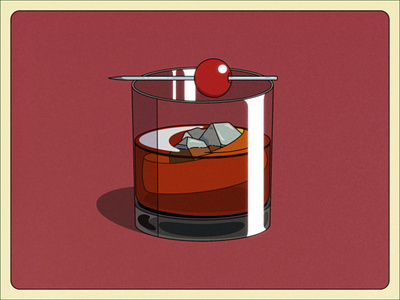 Old Fashioned adobe illustrator cocktail drink fmcg illustration illustrator old fashioned retro vintage whiskey