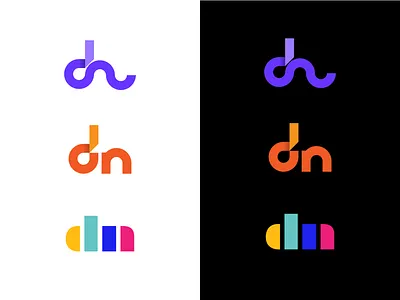 DN logo variations branding design graphic design logo