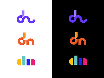 DN logo variations branding design graphic design logo