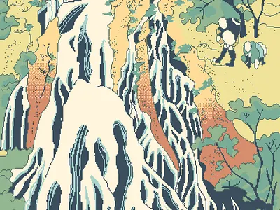 Kirifuri Waterfall at Kurokami Mountain in Shimotsuke illustration