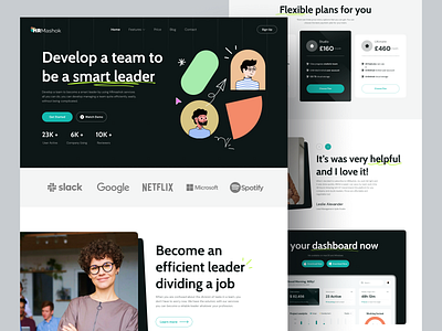 HRMashook - Landing Page coworkers dashboard design hr management landingpage lead leadmanagement management product product management team teamwork ui ui ux ui design uidesign uiux uix webdesign work