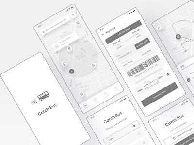 Catch Bus - Wireframes app art best black blue branding design designinteraction grey illustration logo ui uiapp ux vector white wireframes