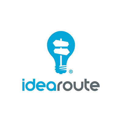 Idea Route Logo Design branding design illustration light bulb logo modern negative space typography vector