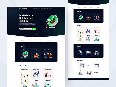 LinkTeamsUp - Team & User Community Website clean clean ui collaboration collaboration website community community website creative design illustration minimal style guide team team landing page team website trendy typography ui uiux ux ux design