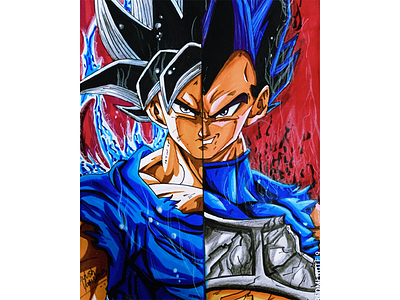 Goku And Vegeta art dragon ball dragon ball super dragon ball z drawimg goku graphic design vegita