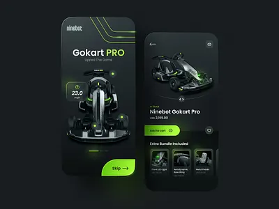 Ninebot Gokart PRO mobile web UI concept figma gokart mobile app mobile web ninebot sinthai sinthaistudio ui