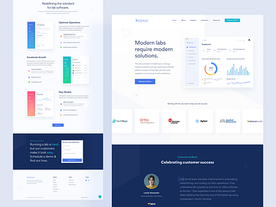 Dendi - Clinical Labs Tools Analytics Software Website 2022 analytical website clean clean ui clinic creative design health care health website hospital lab tools website medical medical website minimal modern responsive saas website style guide typography uiux