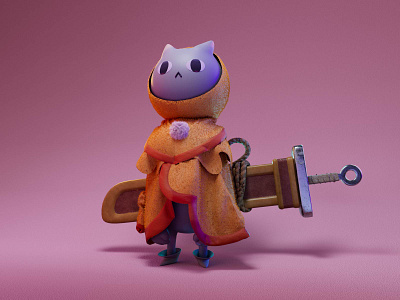 Swordscat c4d design illustration