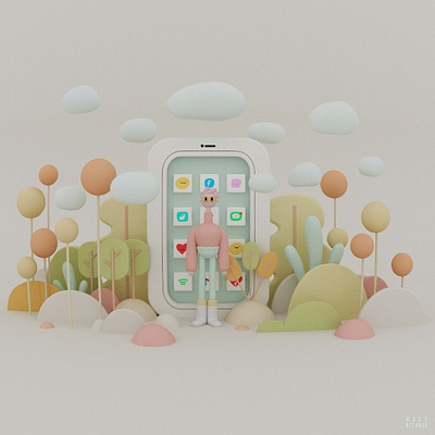 scene art c4d illustration maxon plant render vray wacom