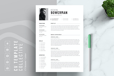 Professional CV Template / Resume 2 page resume cover letter cover letter template creative cv creative resume curriculum vitae cv cv resume cv template cv word design illustration job resume logo modern resume modern resume template professional resume resume for mac resume template simple resume