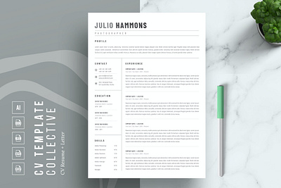 ATS Resume Template | CV 2 page resume branding cover letter cover letter template creative cv creative resume curriculum vitae cv cv resume cv template cv word design illustration job resume modern resume modern resume template professional resume resume for mac resume template simple resume