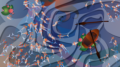 Shadow in the water illustration vector