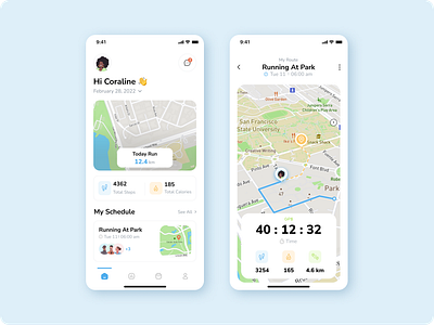 Running tracking app app design gps logo map run running sport track ui ux