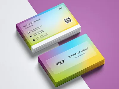 Glassmorphism Gradient Business card branding business card design figma graphic design illustration logo typography ui ux vector