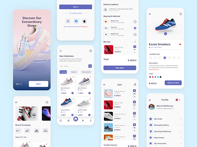 Store Shoes - Mobile app app app design ecommerce fashion market marketplace mobaile ui kit mobile app design mobile design onboarding online store shoes shop shopping splash screen store shoes mobile app ui ui kit ux design