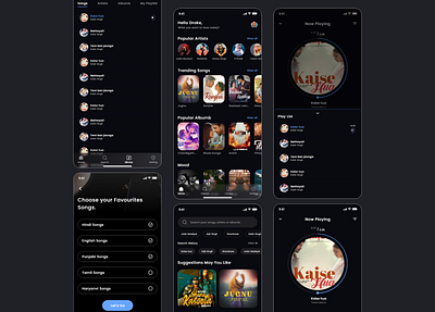 Music UI Design animation app design icon music typography ui ux