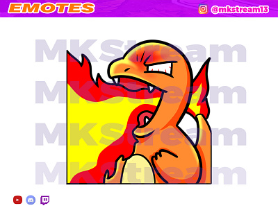 Twitch emotes pokemon charmander rage angry animated emotes anime cute design emotes gulumanda hitokage hype illustration pokemon rage sub badge