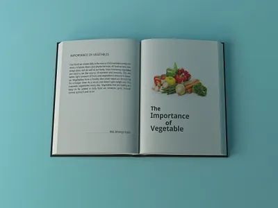 The Importance of Vegetable | Book Mockup book cover illustrator mockup photoshop