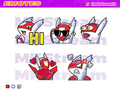 Twitch emotes pokemon latias pack animated emotes anime cute design emotes illustration latias latios pokemon sub badge