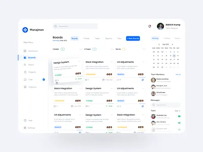TaskMan-Dashboard calender dashboard management product product design project project management task task management tasks ui design web web app web design