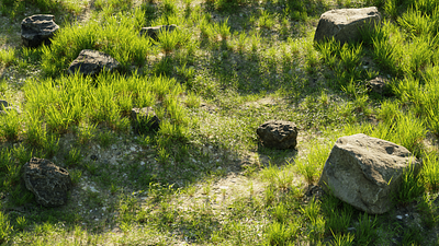 Grass Land 3d blender grass modelling realistic rendering scatter