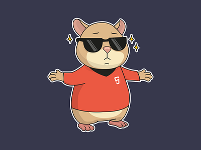 Sticker hamster Scotty illustration | like a boss adobe illustrator animal boss cool design graphic design hamster illustration illustrator like a boss sticker set stickers telegram stickers top