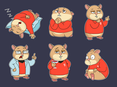 Hamster telegram stickers set | illustration adobe illustrator animal design drawing emotions graphic design hamster illustration procreate sticker set stickers telegram sticker top