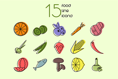 Food line icons design food health healthy food icons illustration line atr outline vector