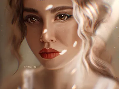 Girl spring a princess artist beautiful eyes beautiful girl blonde enchantress eye drawing freckles portrait portrait of a girl procreate spring