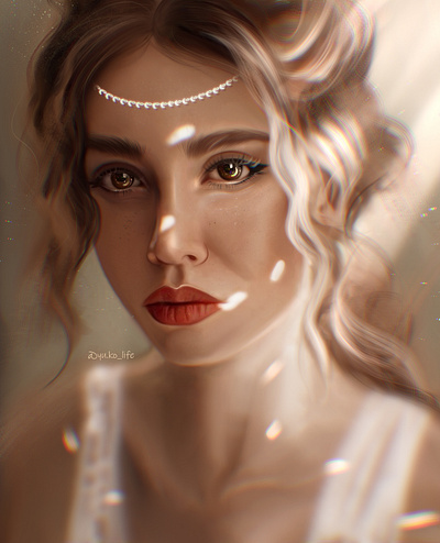Girl spring a princess artist beautiful eyes beautiful girl blonde enchantress eye drawing freckles portrait portrait of a girl procreate spring