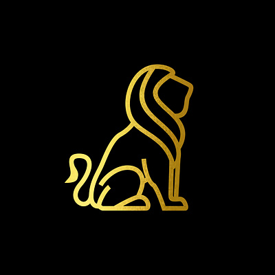 Royal Golden Lion King logo design inspiration animal brand company design gold golden icon king leader leo line art lion logo luxury mascot minimalist simple strong tiger vector