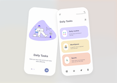 Daily Tasks app appdesign appmobile dailytasks design graphic design mobileapp ui uiux uiuxdesigner userinterface ux webdesign