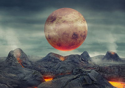 Venus 3d abstract art concept design fantastic illustration lava planet realism render sci fi solar space surrealism venus volcano