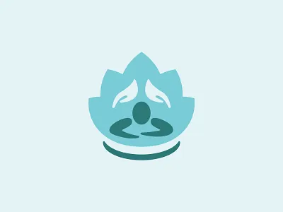 Zen Massage Logo blue branding calm chill flower leaf logo mark massage sleep water lily zen