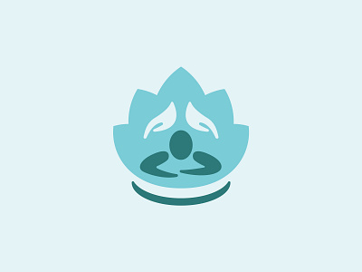 Zen Massage Logo blue branding calm chill flower leaf logo mark massage sleep water lily zen