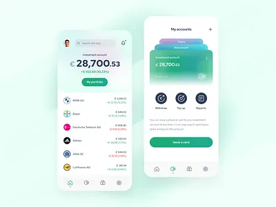 Micro-investment App android app banking clean finance investment ios minimal mobile ui