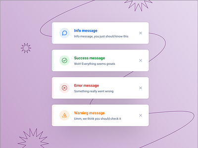 Toast Messages app default design ecommerce design error error message toast toast message ui vector warning web