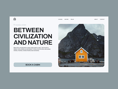 Cabin Booking booking cabin design house landing norway travel traveling typography ui web yellow