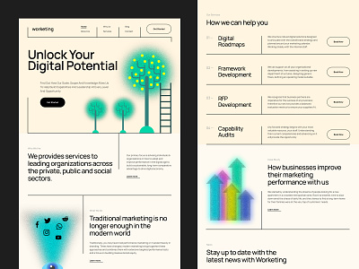 Worketing - Digital Marketing Agency agency content creative design design services digital freelancer graphic design homepage interface landing page marketing platform service ui web web design website
