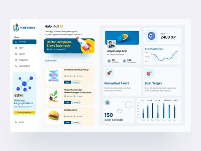Dashboard Course Halosiswa app branding design education edutech halosiswa.id icon illustration logo ui ux web web design